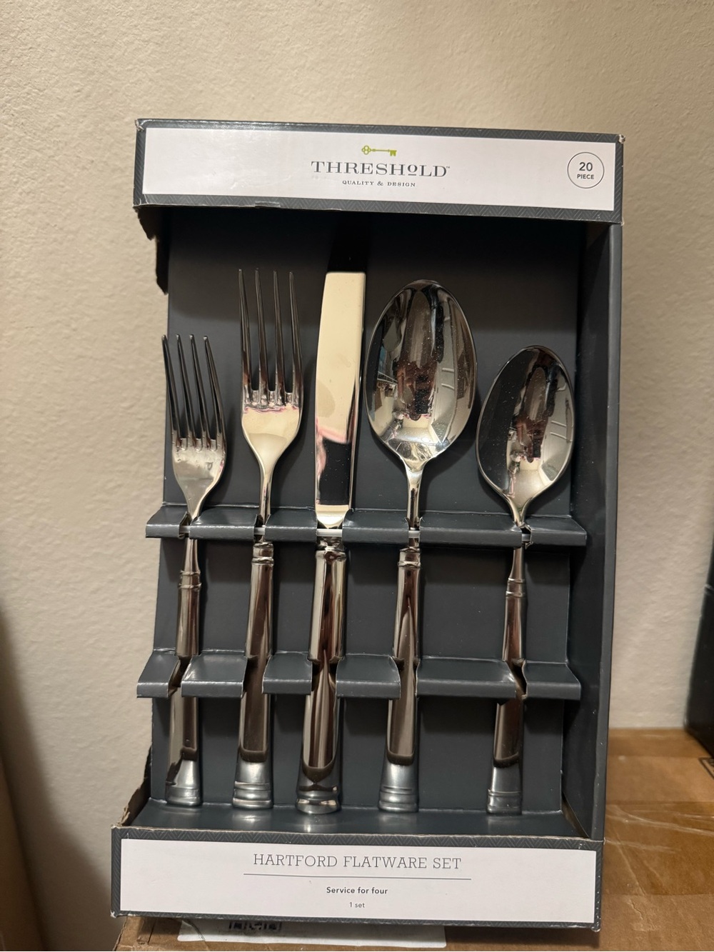 Threshold Stainless Steel Flatware Set in Silver (20-Piece)